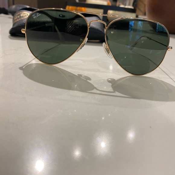 Classic Rayban Aviators - Size 58, Gold/Grey - Picture 1 of 4